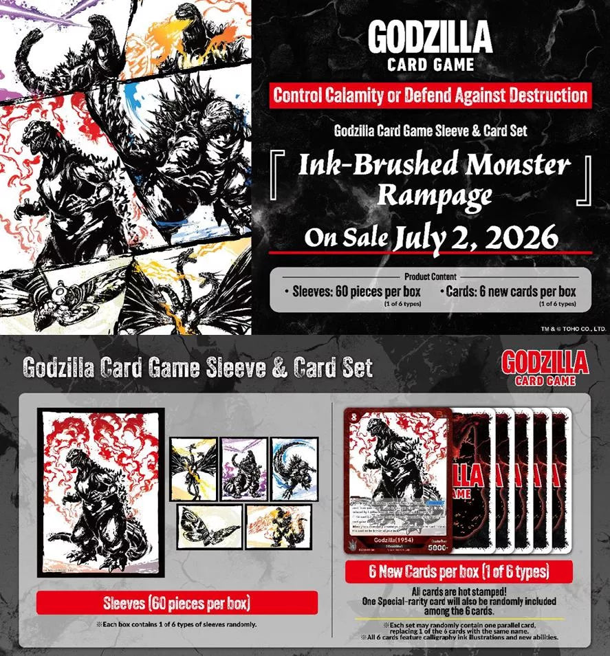 Godzilla Card Game: Ink-Brushed Monster Rampage Sleeve & Card Set