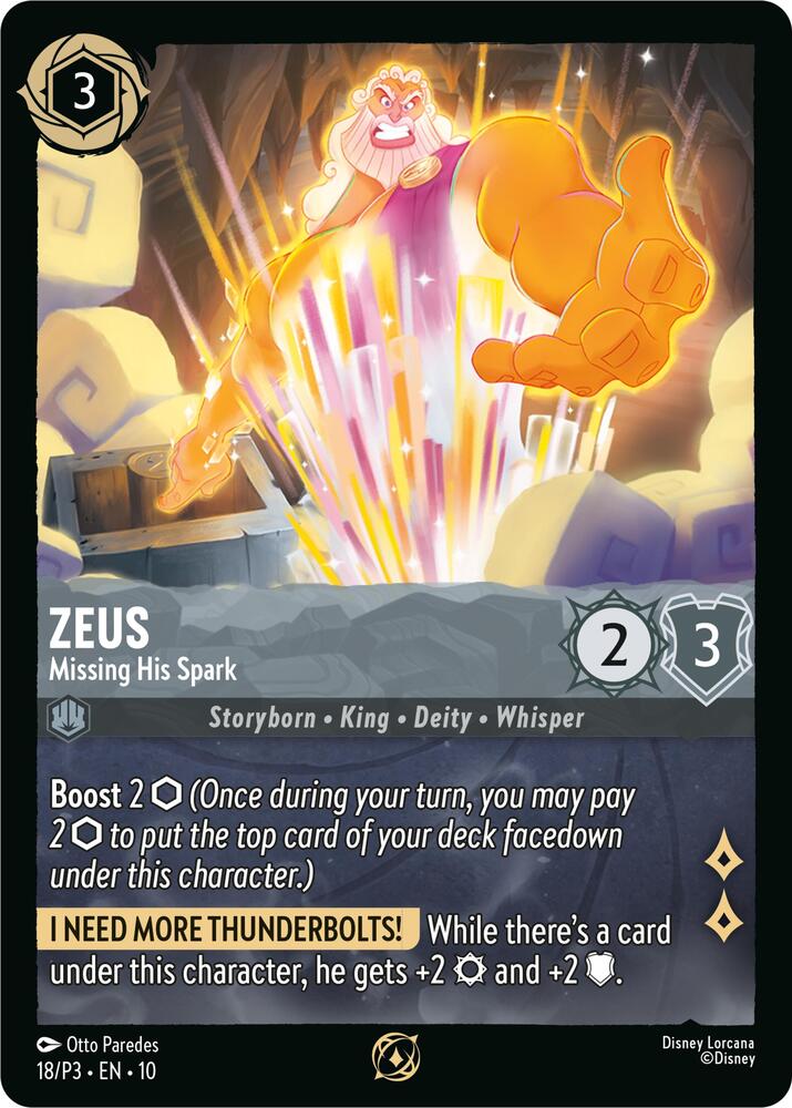 Zeus - Missing His Spark - Disney Lorcana Promo Cards