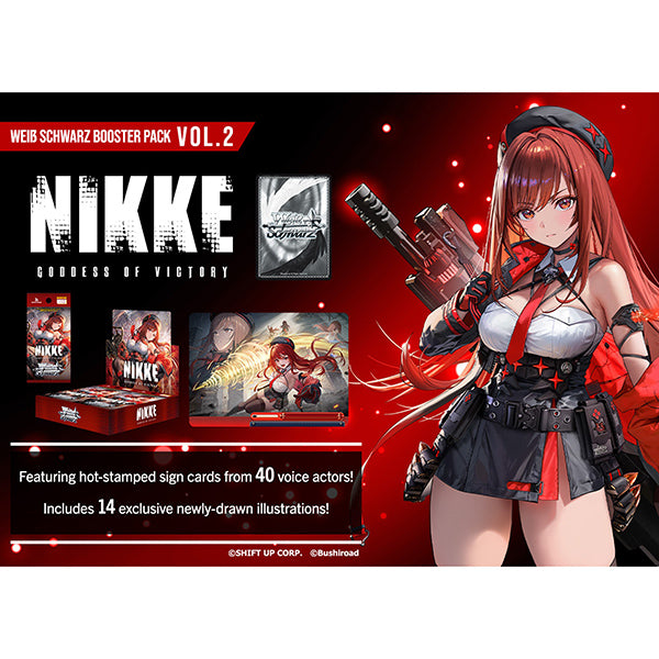 weiss schwarz goddess of victory nikke booster box Schwarz: VICTORY: Vol.2 Display (10 Packs) PRE-ORDERS Chase rare pulls including Card Gallery | Pokémon Tiers:Full Art Trainer (SR) or Better - 20 Packs Min XY Promo