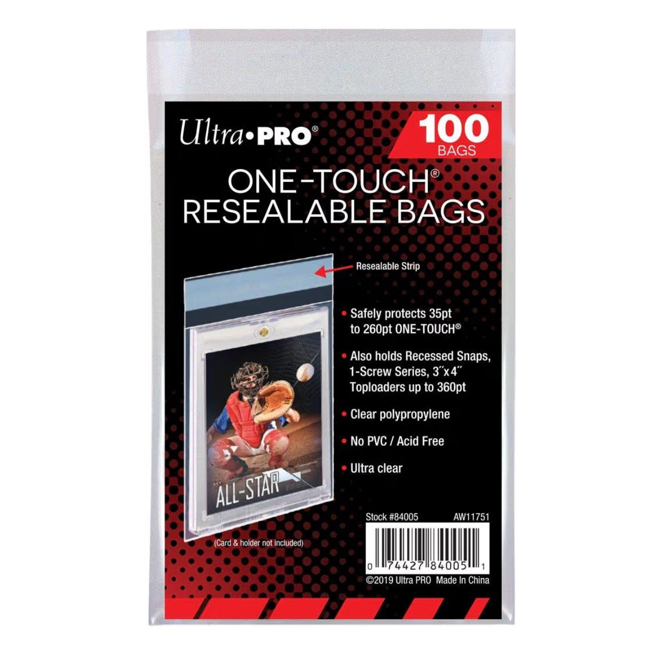 Ultra Pro One-Touch Trading Card Protective Bags (100 Sleeves)