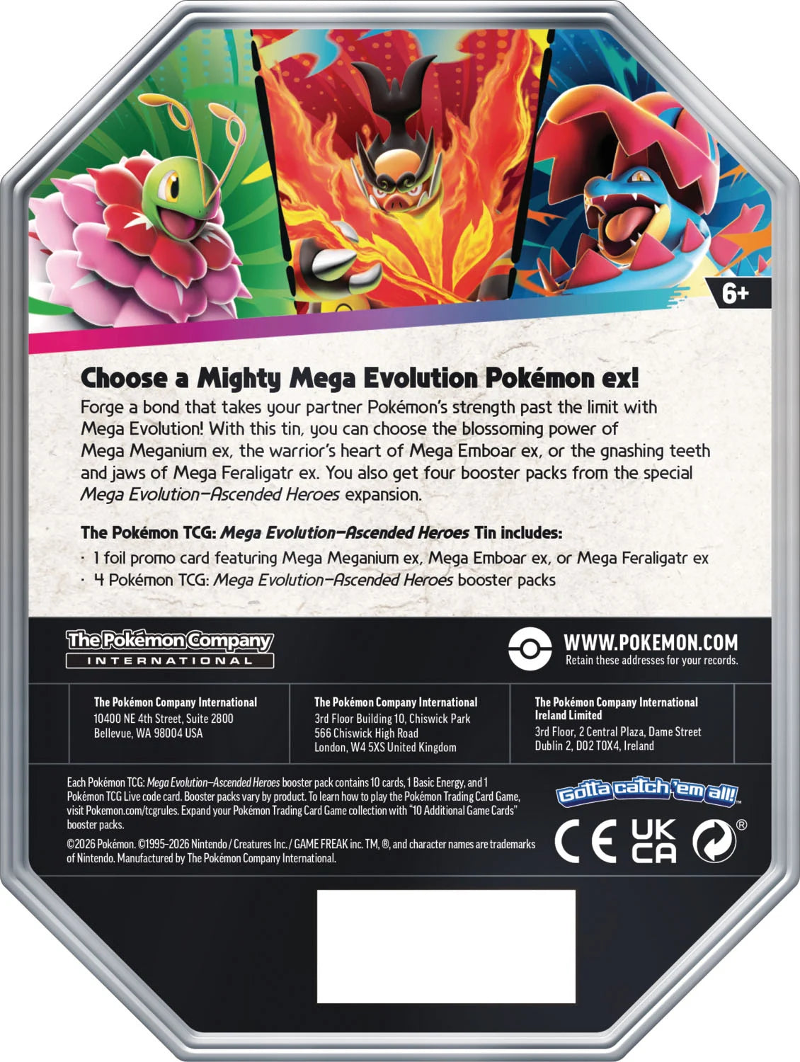Pokemon TCG: Mega Evolution 02.5 Ascended Heroes Tin