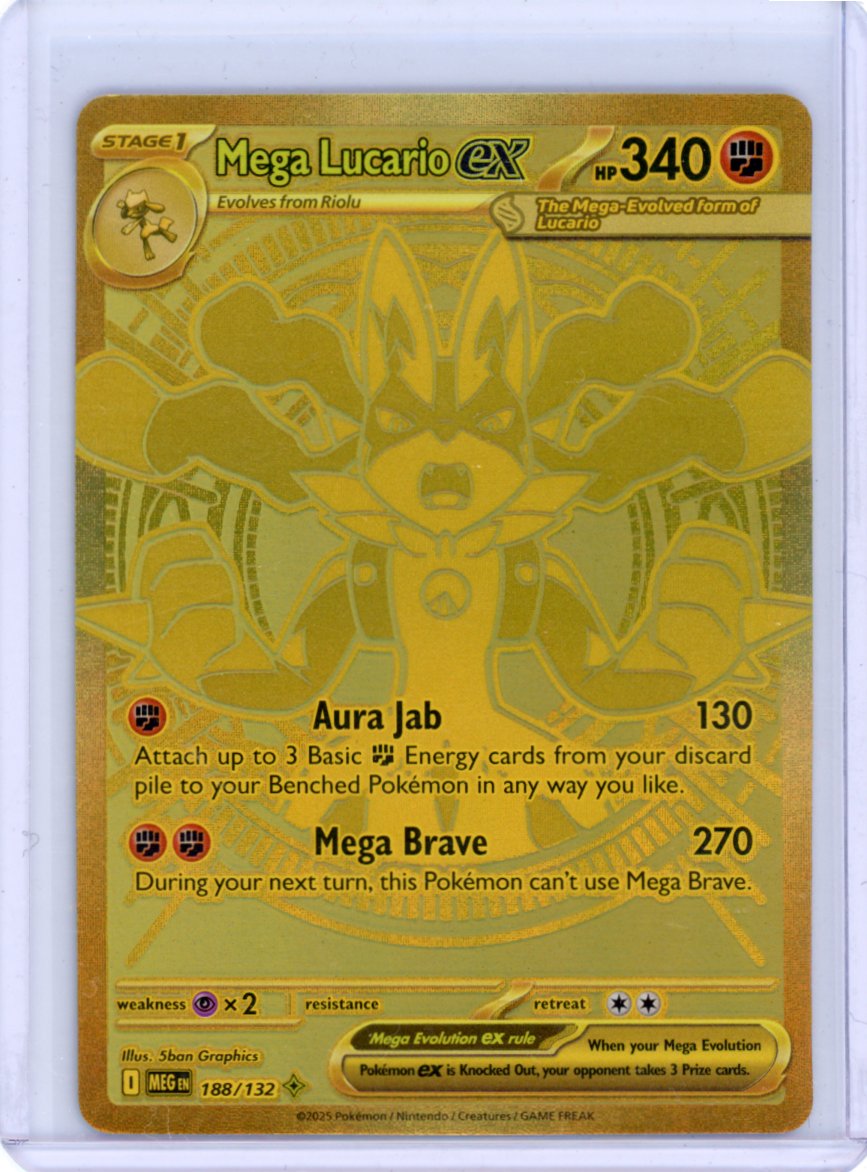 gold mega lucario pokemon card Mega Lucario ex - 188/132