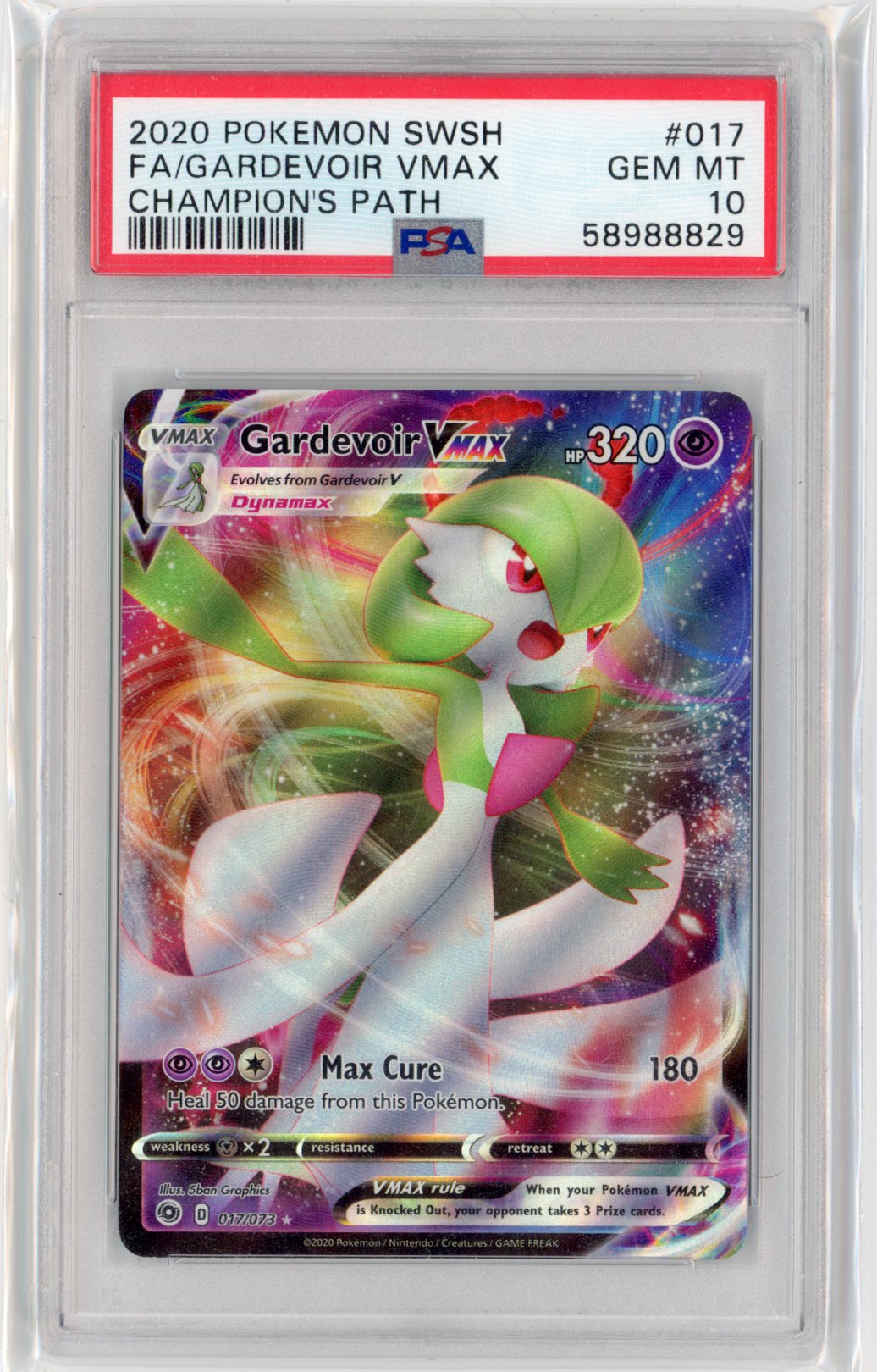 2020 SWSH FA Gardevoir VMAX Champion's Path PSA 10