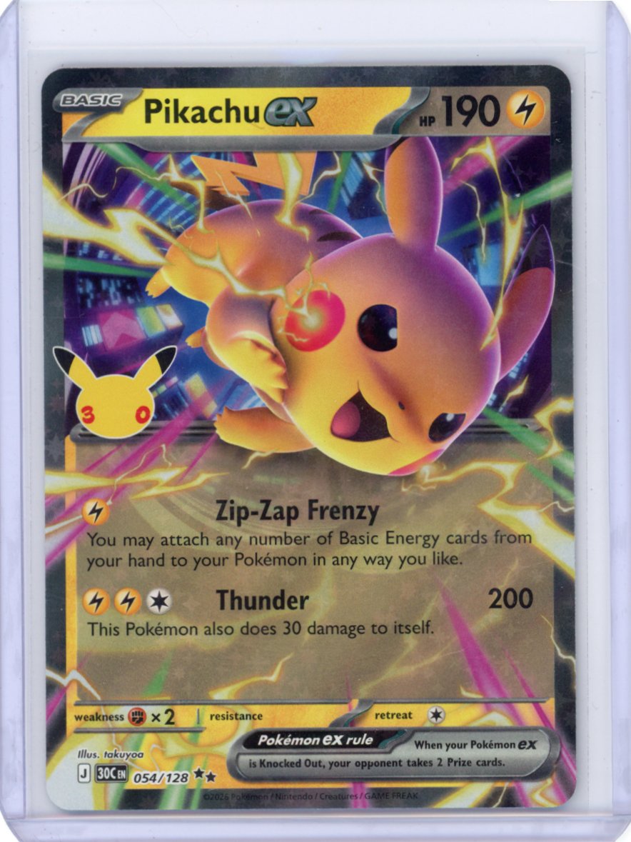 Pikachu ex 054/128 ME: 30th Celebration