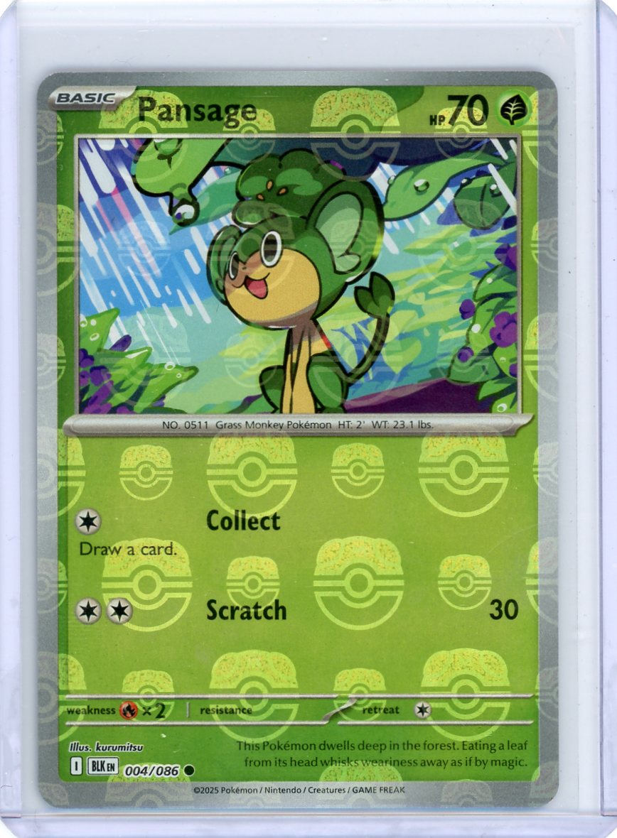 Pansage (Master Ball Pattern) - SV: Black Bolt 004/086