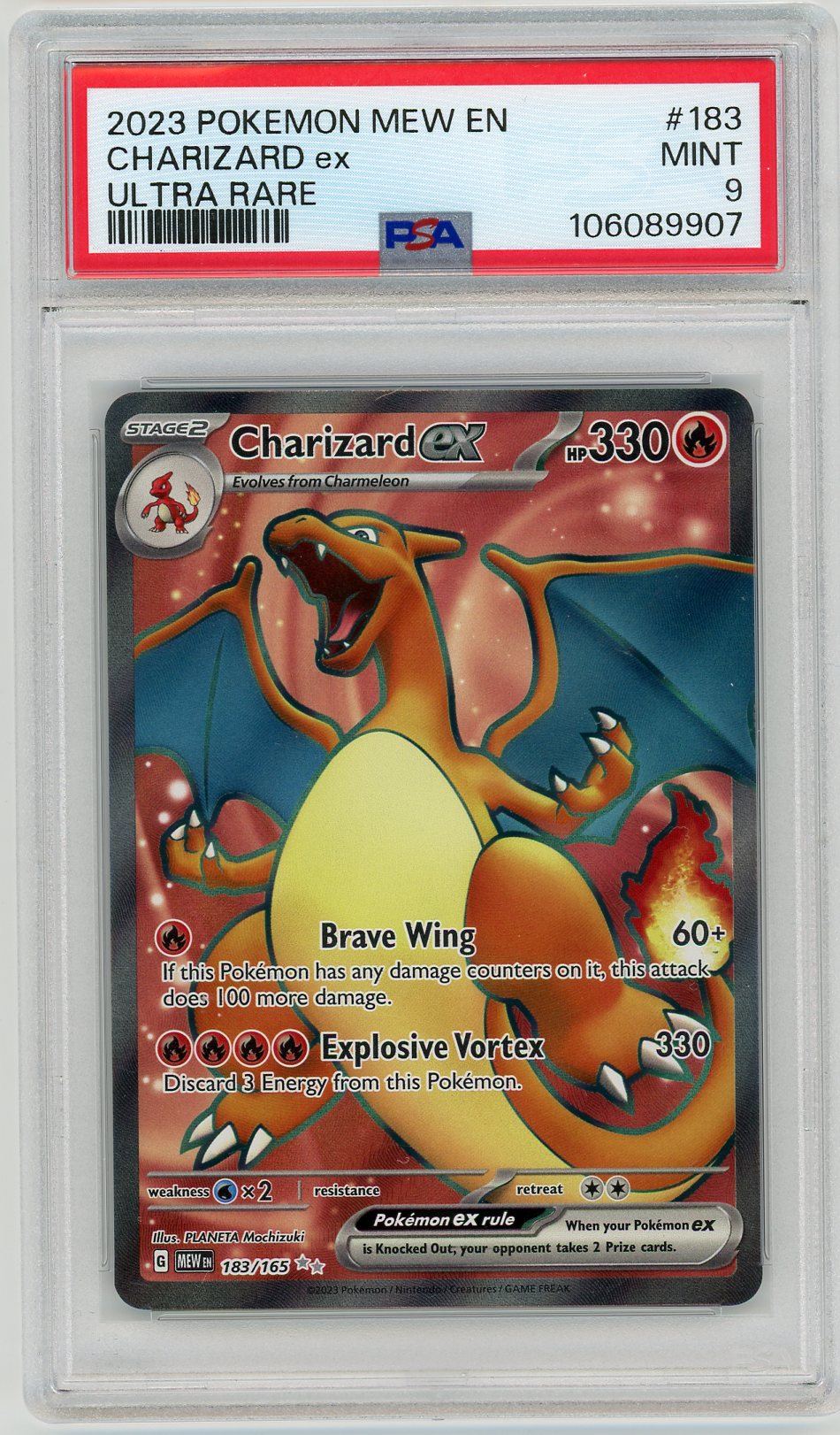 PSA 9 MINT - Charizard ex - 183/165 - SV: Scarlet & Violet 151