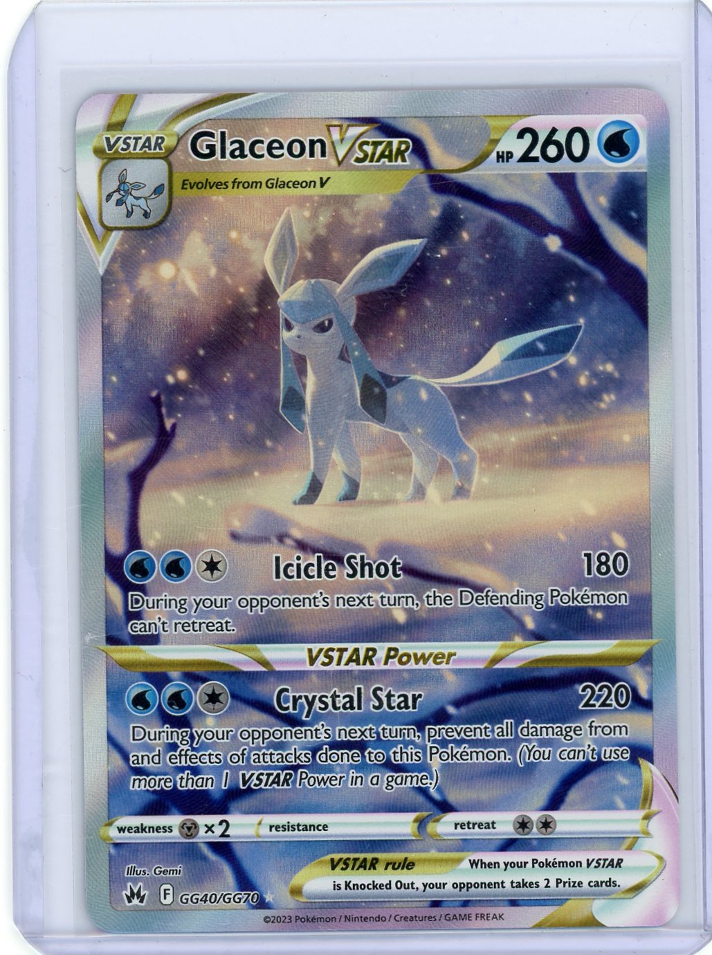 Glaceon VSTAR - Crown Zenith: Galarian Gallery - GG40/GG70
