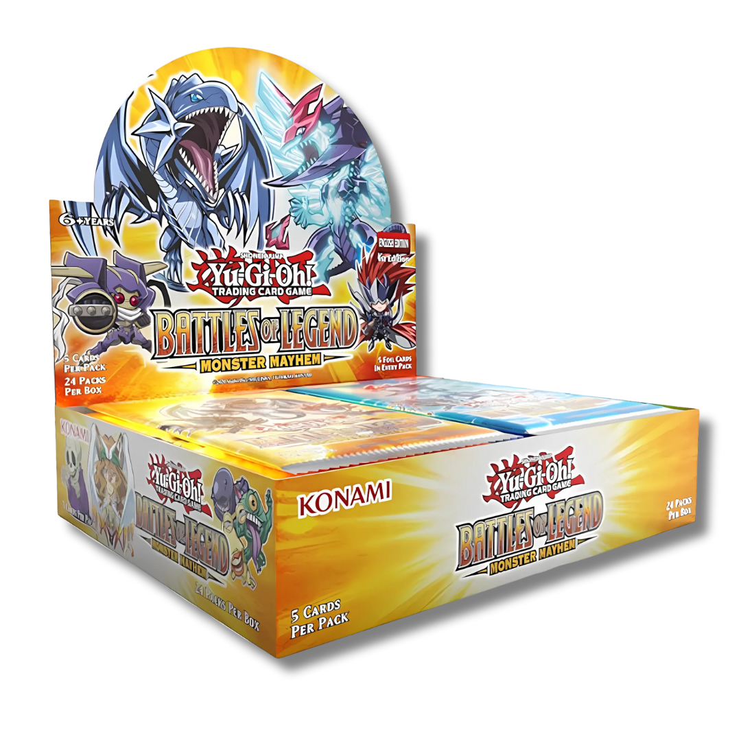 how many holos per booster box Yu-Gi-Oh: Battles of Legend- Monster Mayhem Booster Display