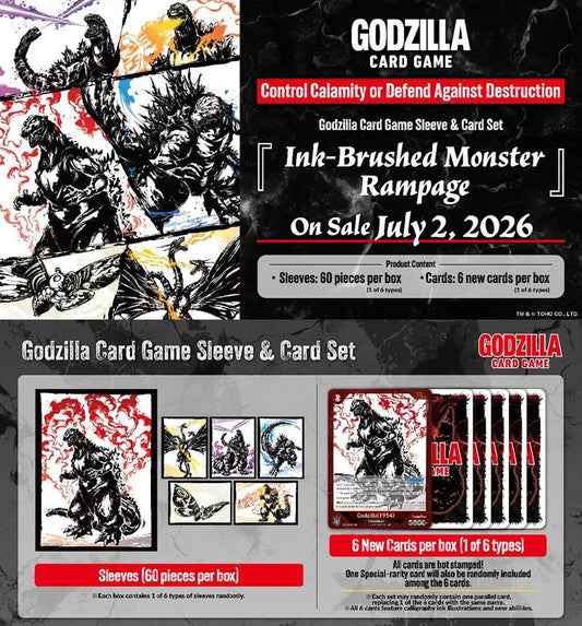 Godzilla Card Game: Ink-Brushed Monster Rampage Sleeve & Card Set