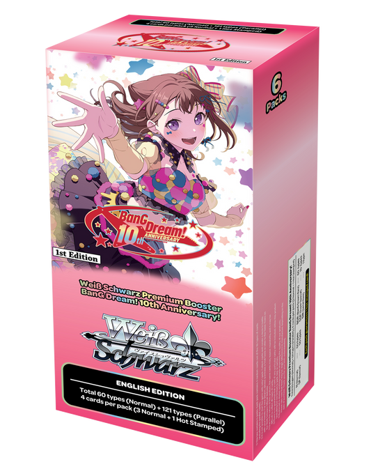 Weiss Schwarz: BanG Dream! 10th Anniversary! (English Print) Premium Booster Box (6 Packs) PRE-ORDER