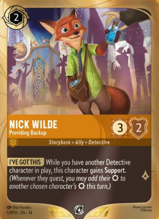 Nick Wilde - Providing Backup - Disney Lorcana Promo Cards