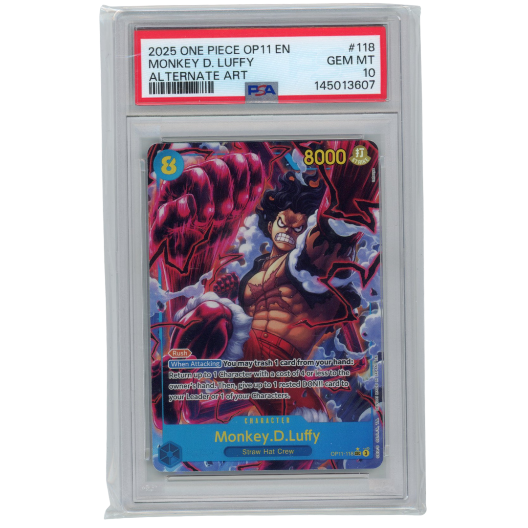 2025 One-Piece Op11 English Monkey D Luffy Alt Art PSA 10 #118