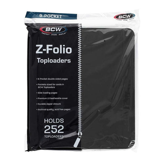 BCW SUPPLIES: Z-FOLIO Zippered LX Toploader Binder