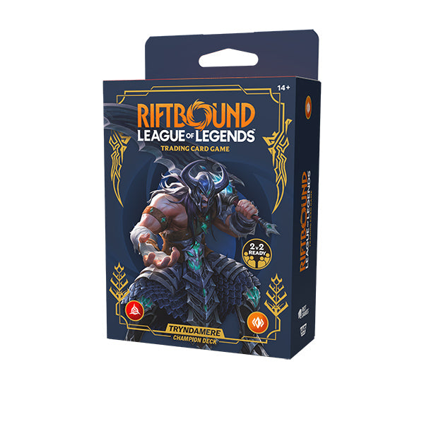 Riftbound TCG: Set 06- Legacy- Showdown Deck Display (4 Decks- Tryndamere, Ashe, Garen, & Lux)