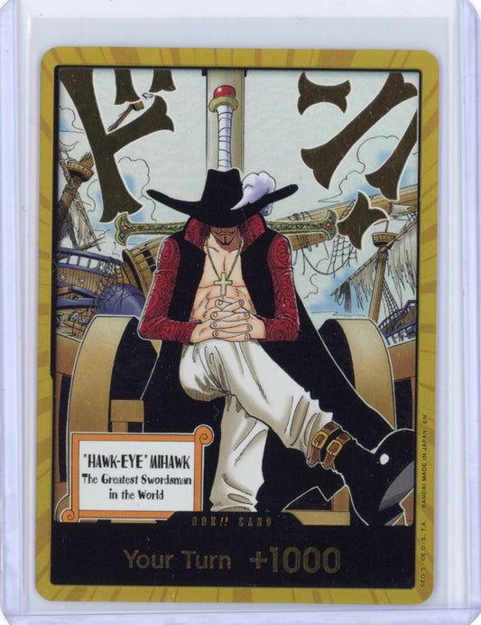 DON!! Card (Dracule Mihawk) (Gold) - The Azure Sea's Seven (OP14)