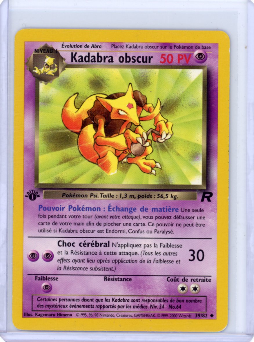 Dark Kadabra Obscur Team Rocket {French} -39/82- 1st Edition