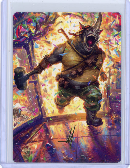 Rocksteady, Rowdy Rhino Art Card (Gold-Stamped Signature) - Art Series: Teenage Mutant Ninja Turtles (ASTMT)