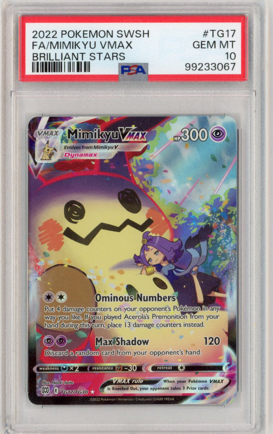 Mimikyu VMAX - SWSH09: Brilliant Stars Trainer Gallery (SWSH09:TG) PSA 10