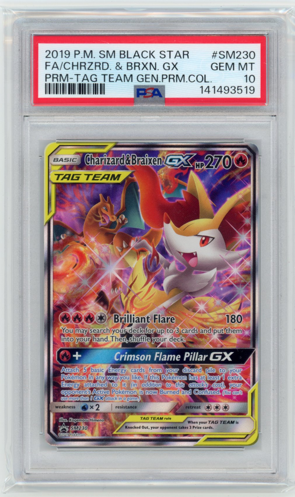 pokemon braixen card BLACK STAR PROMO CHARIZARD & GX #SM230 PSA 10 GEM MINT – Holo Horse Games LLC Card Number / Rarity Charizard & Braixen GX SM230