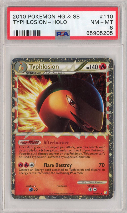 2010 Pokemon HG&SS Typhlosion Holo PSA 8 NM-MT #110