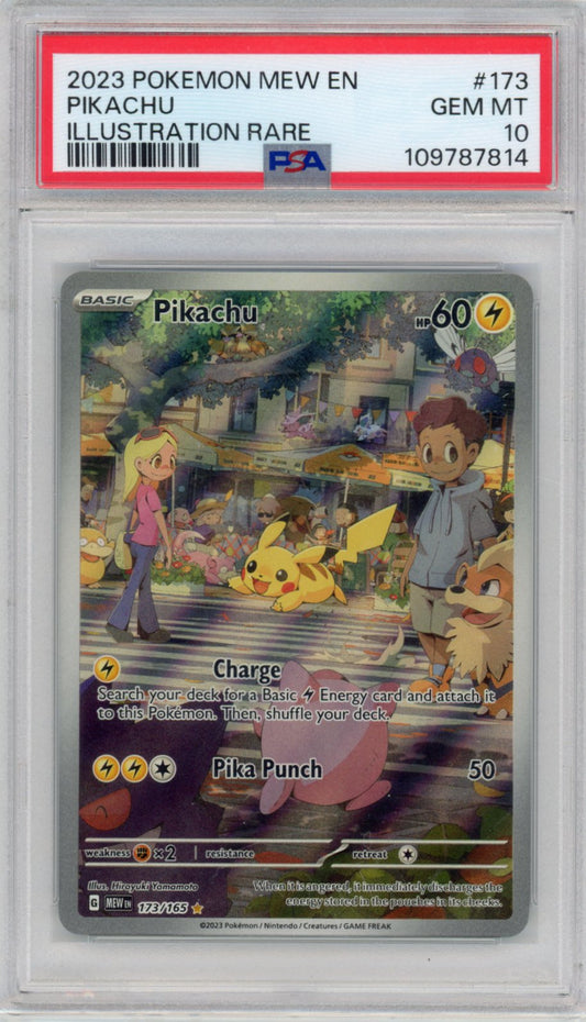 2023 POKEMON MEW EN-151 ILLUSTRATION RARE #173 PIKACHU PSA 10