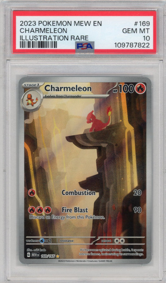 Charmeleon 2023 Pokemon SV 151 MEW EN #169 Illustration Rare PSA 10