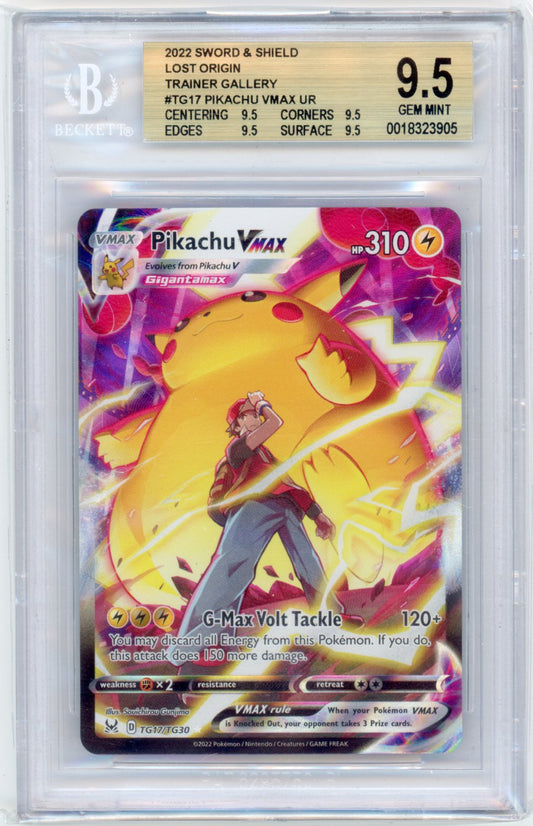 2022 S&S Lost Origin Trainer Gallery #TG17 Pikachu VMAX UR BGS 9.5
