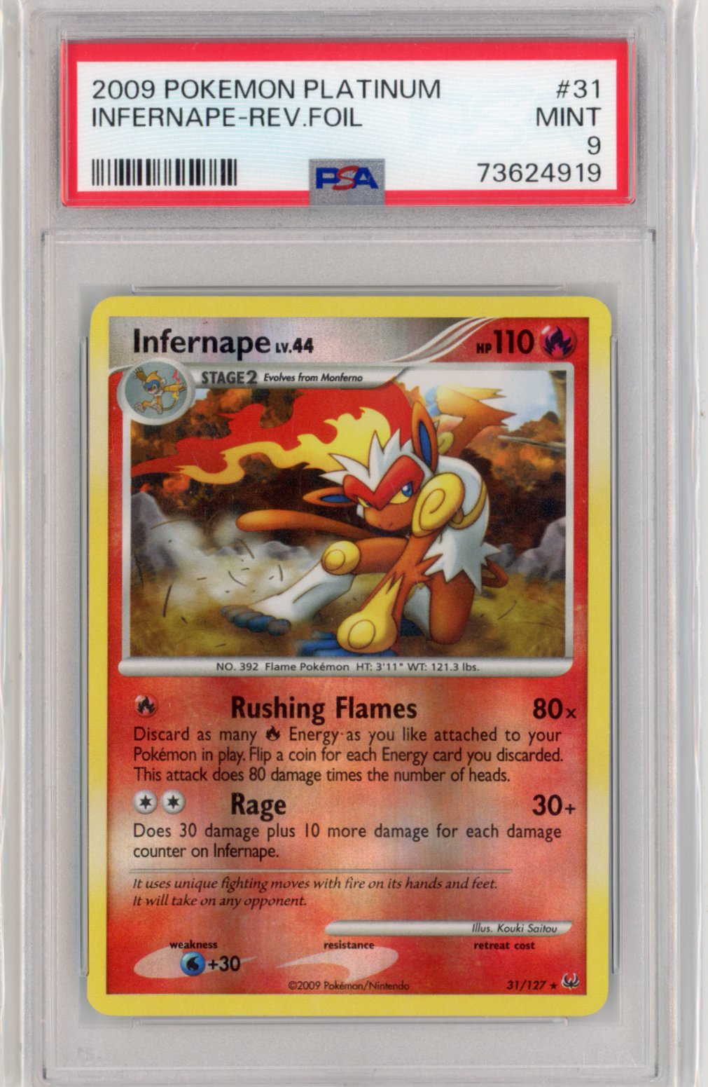 Infernape [Reverse Holo] #31 Pokemon Platinum PSA 9