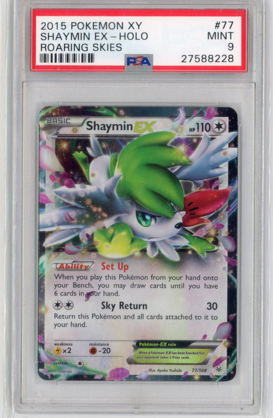 Shaymin EX #77 Pokemon Roaring Skies PSA 9