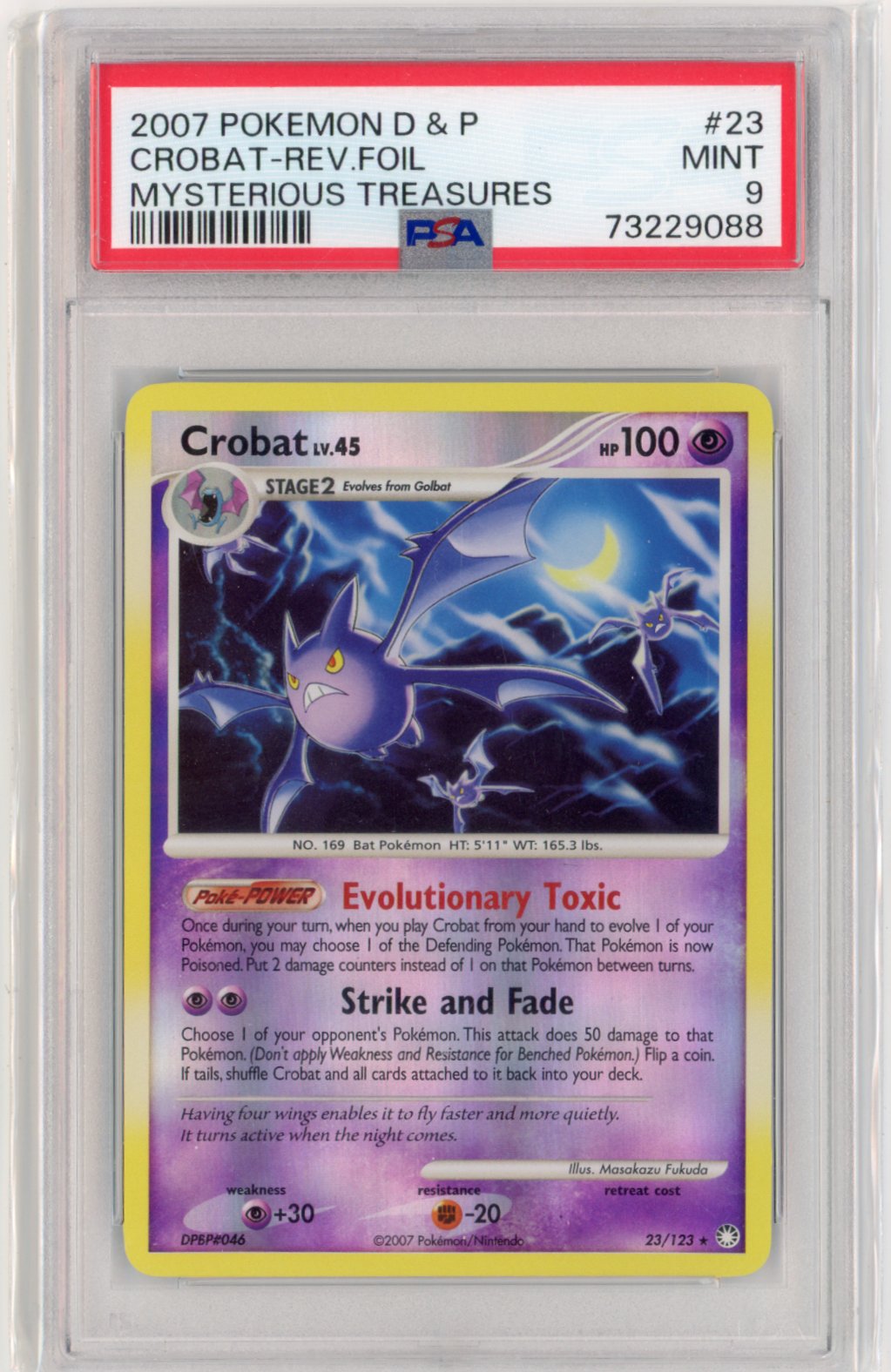 Crobat [Reverse Holo] #23 Pokemon Mysterious Treasures PSA 9