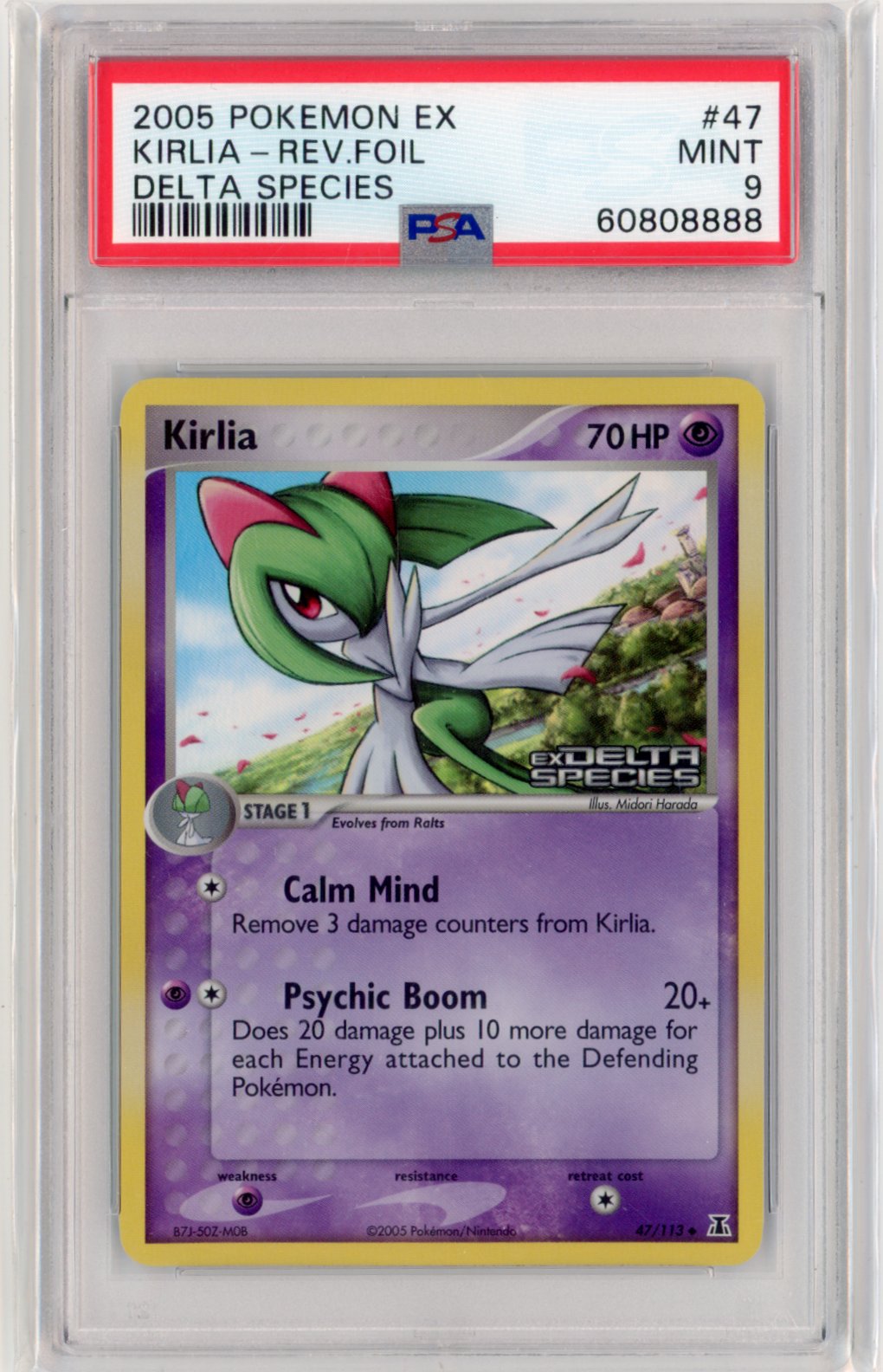 Kirlia [Reverse Holo] #47 Pokemon Delta Species PSA 9