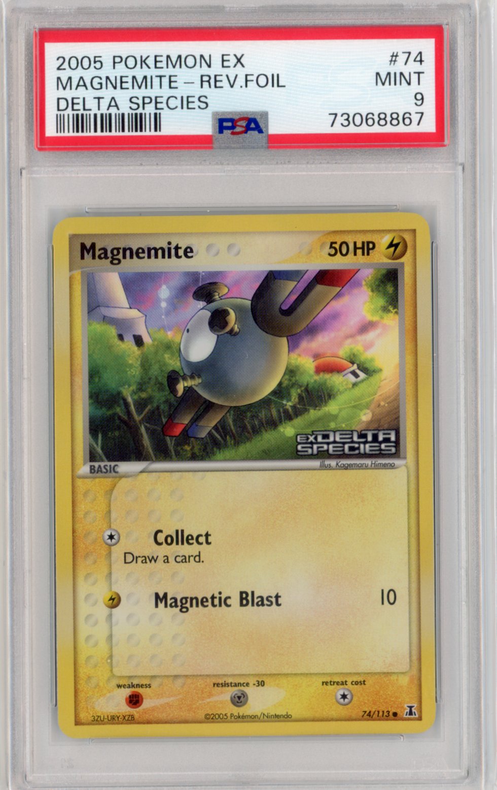 Magnemite [Reverse Holo] #74 Pokemon Delta Species PSA 9