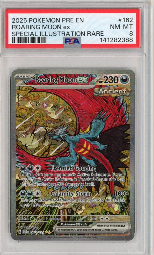 Roaring Moon ex #162 Pokemon Prismatic Evolutions PSA 8