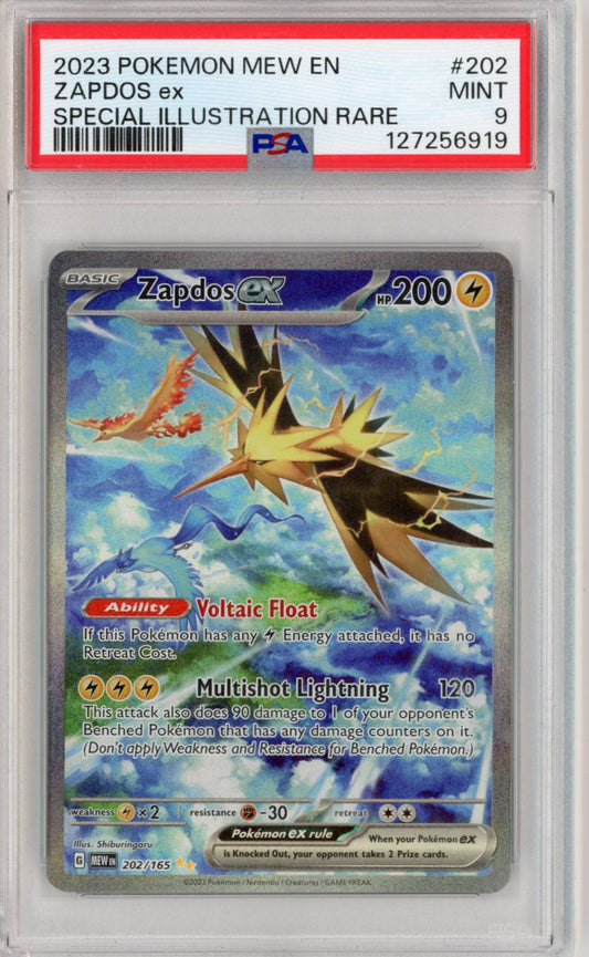 Zapdos ex #202 Pokemon Scarlet & Violet 151 PSA 9