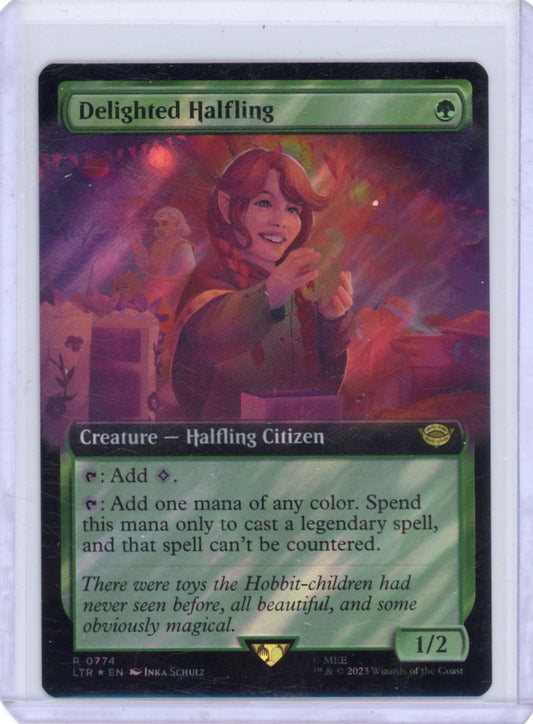 Delighted Halfling (Extended Art) (Surge Foil) - UB: LOTR: Tales of Middle-earth (LTR)