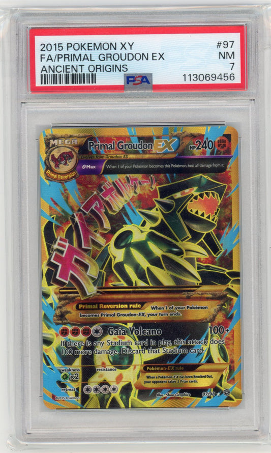 PSA 7 - Primal Groudon EX (Shiny Full Art) 97/98 XY