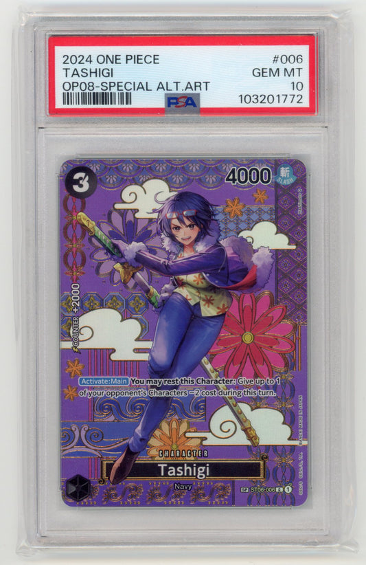 2024 One-Piece Tashigi OP08 #006 Alt Art PSA 10