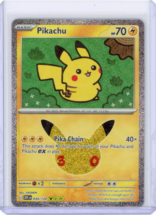 Pikachu 034/128 ME: 30th Celebration 12/30