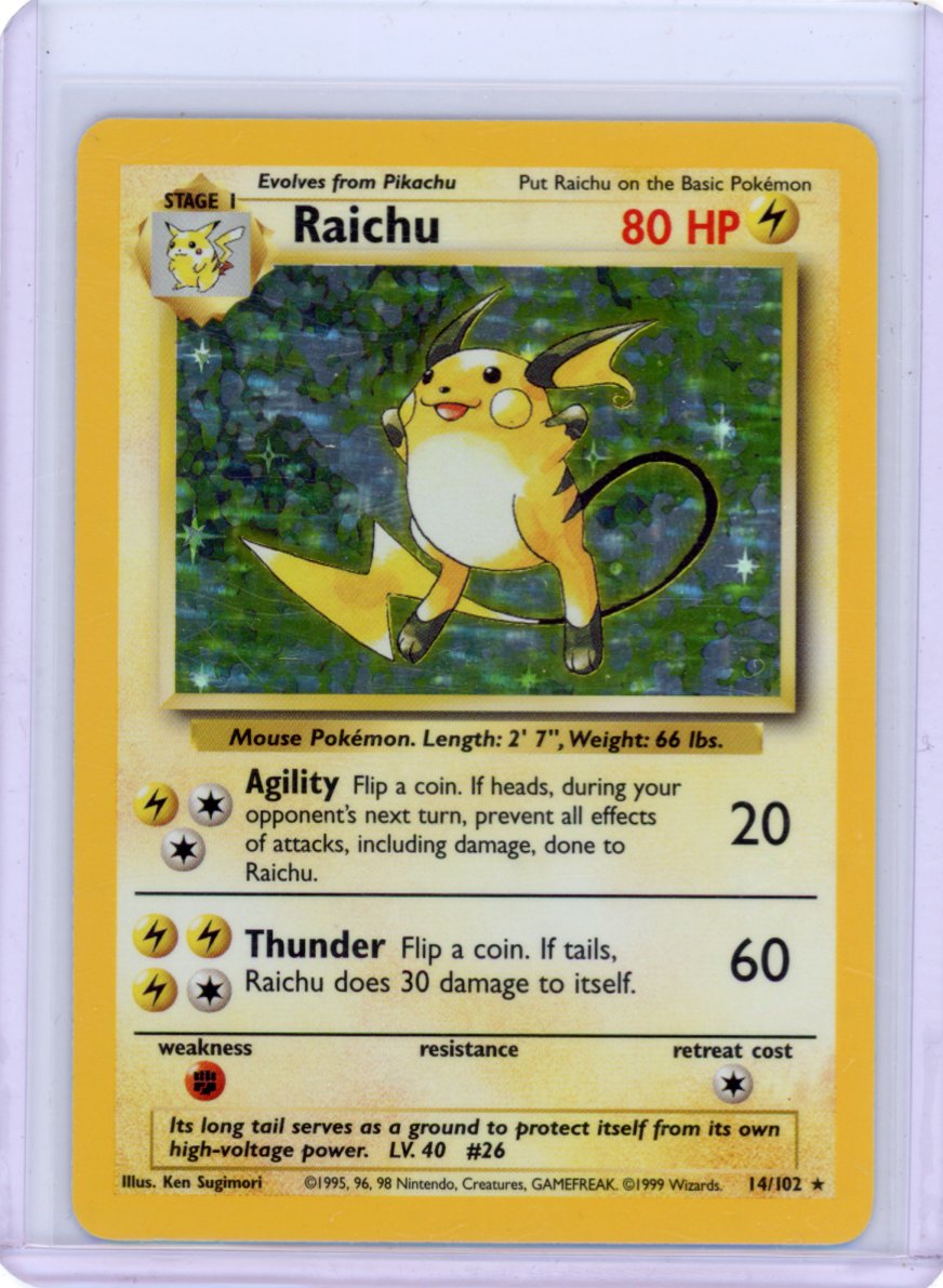 Raichu 14 - Base Set Holo (Shadowless) LP