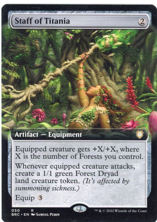 Staff of Titania (Extended Art) - Commander: The Brothers' War (BRC)