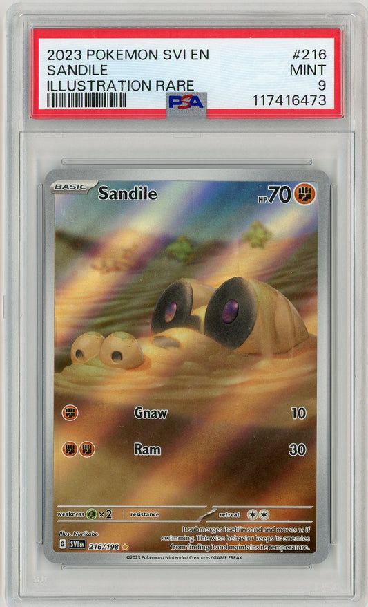 PSA 9 MINT - Sandile - 216/198 - SV01: Scarlet & Violet Base Set