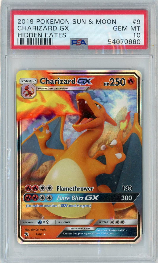 PSA 10 GEM MINT - Charizard GX - Hidden Fates