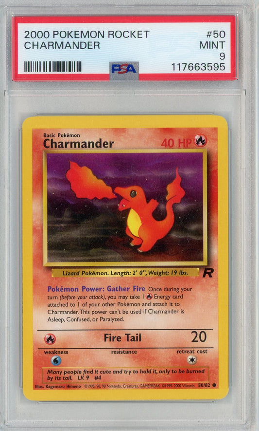 PSA 9 MINT - Charmander - Team Rocket