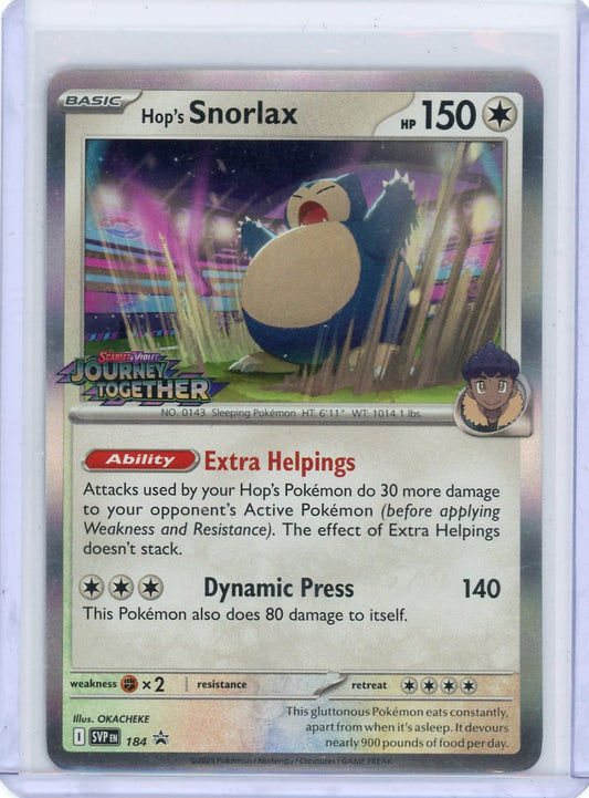 Hop's Snorlax - 184 (Prerelease) - SV: Scarlet & Violet Promo Cards