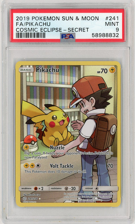 PSA 9 MINT - Pikachu (Secret) - SM - Cosmic Eclipse