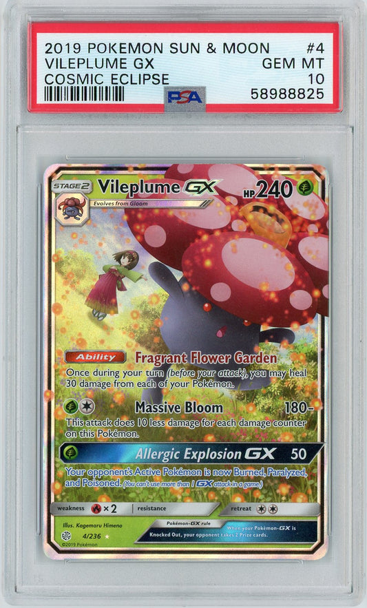 PSA 10 GEM MINT - Vileplume GX - SM - Cosmic Eclipse