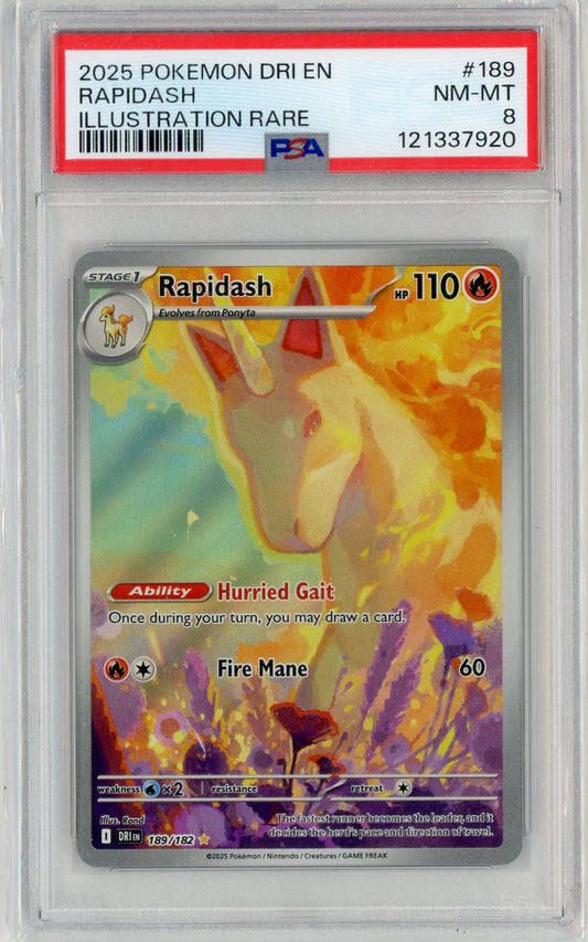 PSA 8 NEAR MINT - Rapidash - 189/182 - SV10: Destined Rivals
