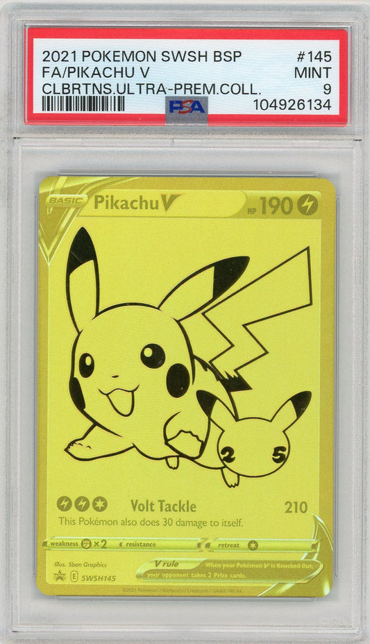 PSA 9 MINT - Pikachu V - SWSH145 - SWSH: Sword & Shield Promo Cards