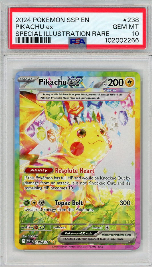 Pikachu ex SIR #238 PSA 10