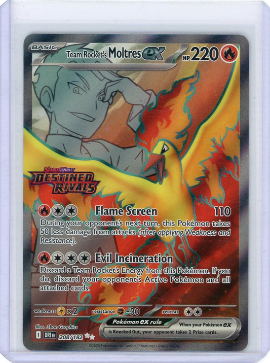 Team Rocket's Moltres ex - 208/182 (Destined Rivals STAMP)